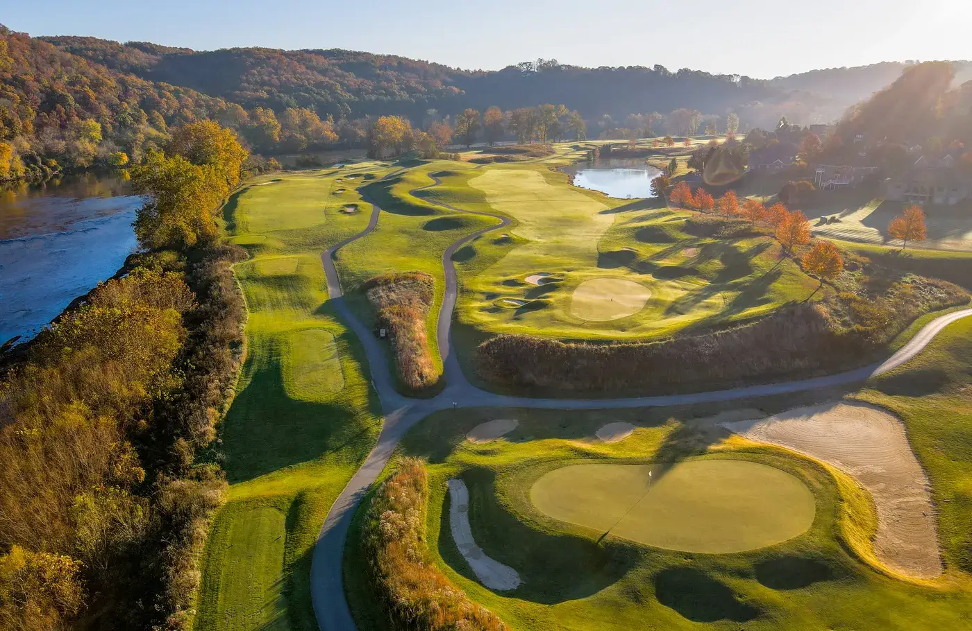 Pete Dye River Course — Virginia Tech's dramatic layout along the New River in Radford, Virginia