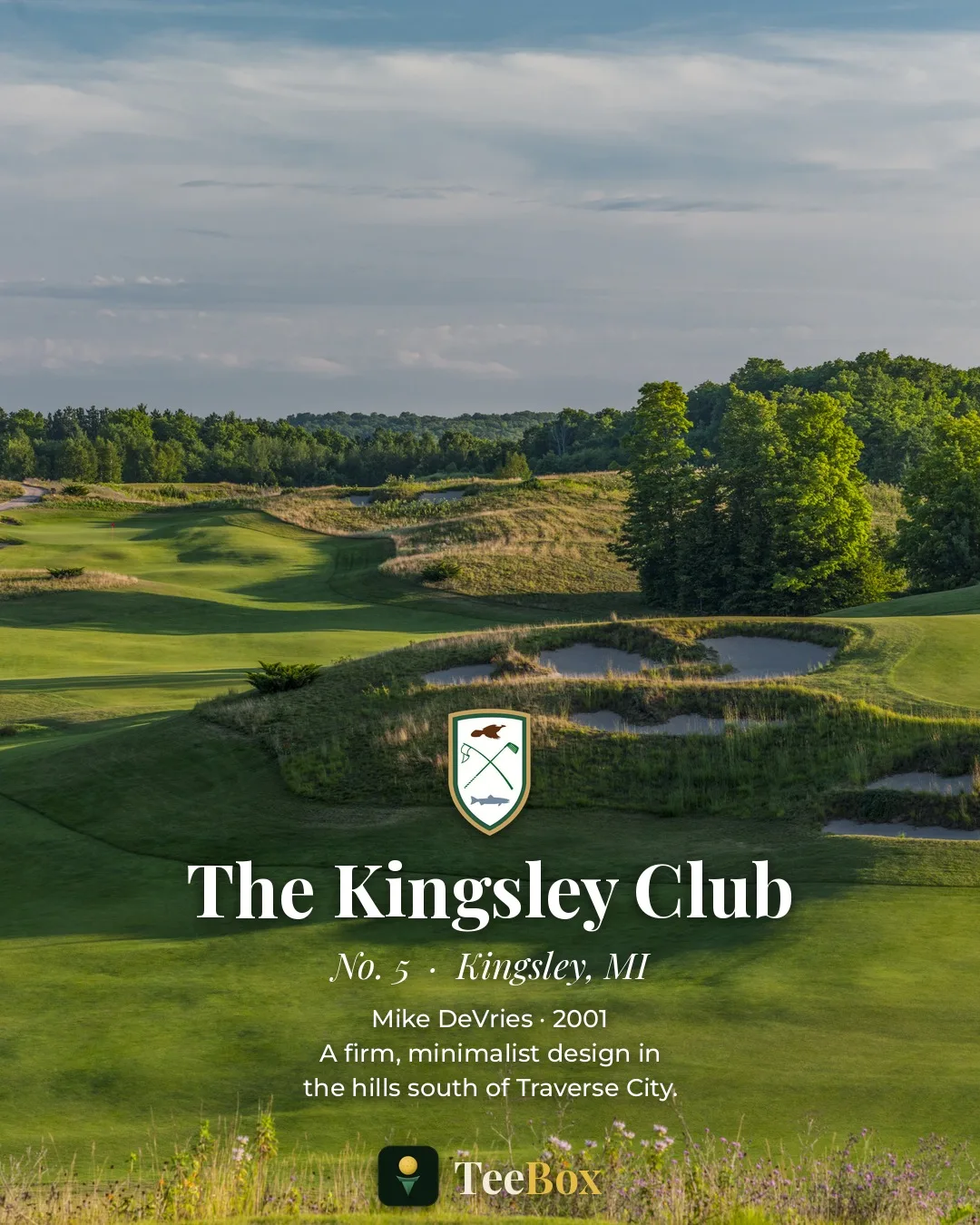 The Kingsley Club in Kingsley, Michigan &mdash; a Mike DeVries hole of firm fairway, ragged sand and fescue in the hills south of Traverse City